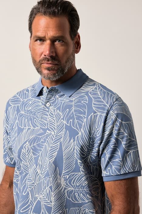 Polo JP 1880 en piqué, manches courtes et imprimé all-over - jusqu'au 8 XL