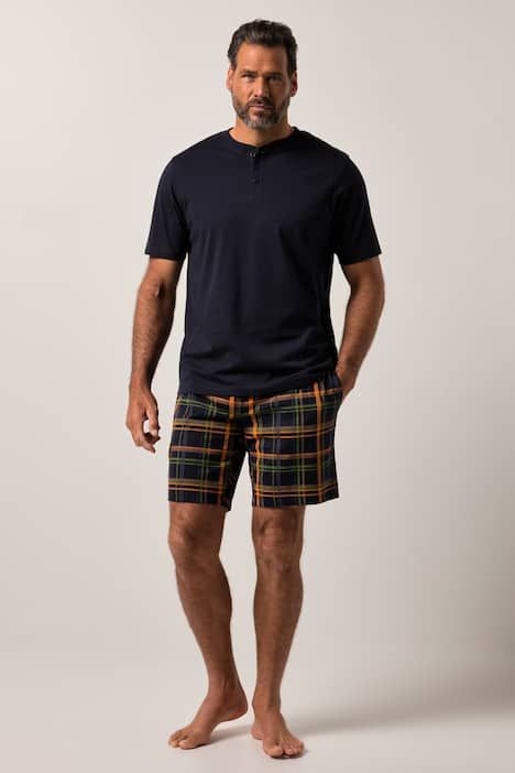 Pyjama JP 1880, collection Homewear, 2 pièces (T-shirt Henley + short) - jusqu'au 8 XL