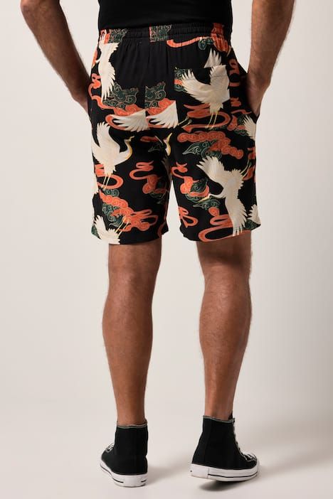 Bermuda JP 1880 en viscose, imprimé all-over, coupe Relaxed Fit - jusqu'au 8 XL