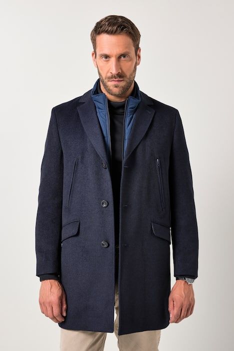 Manteau en laine mélangée JP 1880, finition FLEXNAMIC®, doublure et col à revers- jusqu'au 7 XL