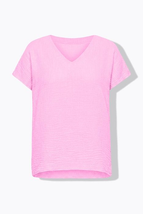 Blouse oversize, mousseline, décolleté en V