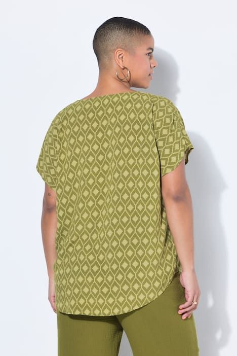 Blouse oversize, motif losanges