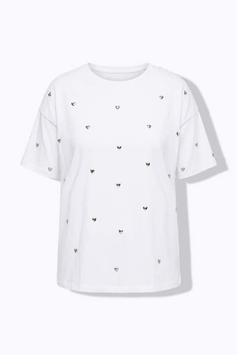 T-shirt oversize, clous cœurs