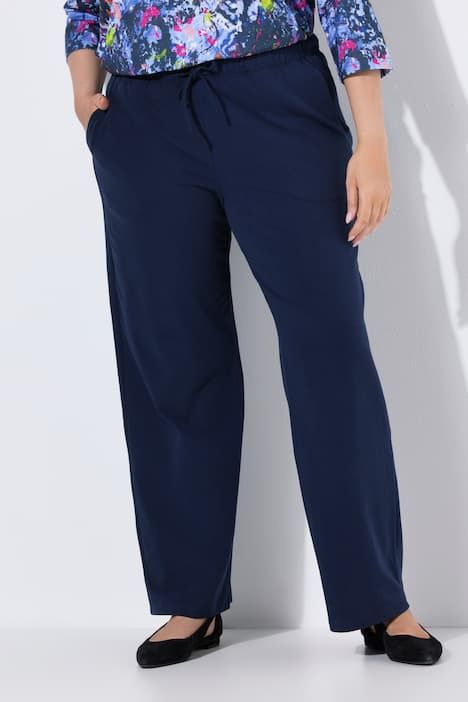 Pantalon en jersey avec jambes droites et poches, jusqu'à la taille 68/70