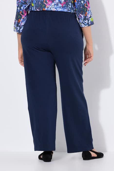 Pantalon en jersey avec jambes droites et poches, jusqu'à la taille 68/70