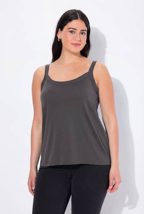 Débardeur à fines bretelles et décolleté rond, en modal mélangé