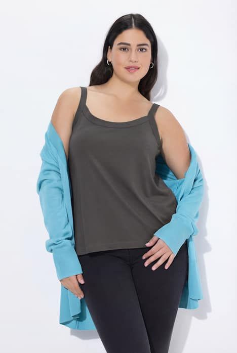 Débardeur à fines bretelles et décolleté rond, en modal mélangé