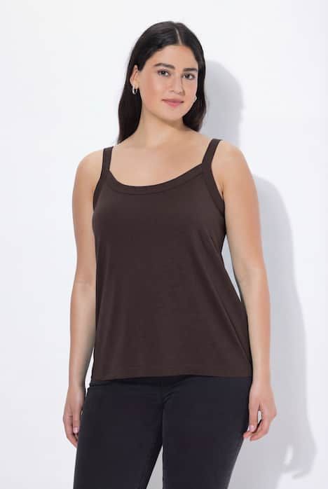 Débardeur à fines bretelles et décolleté rond, en modal mélangé