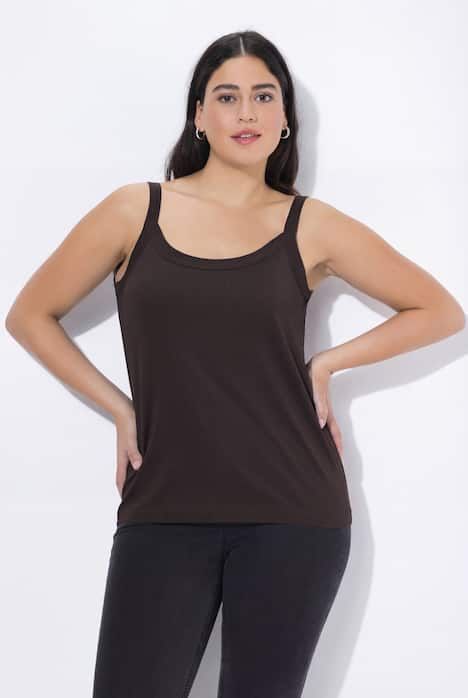 Débardeur à fines bretelles et décolleté rond, en modal mélangé