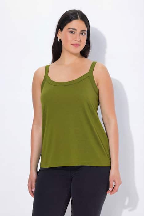 Débardeur à fines bretelles et décolleté rond, en modal mélangé