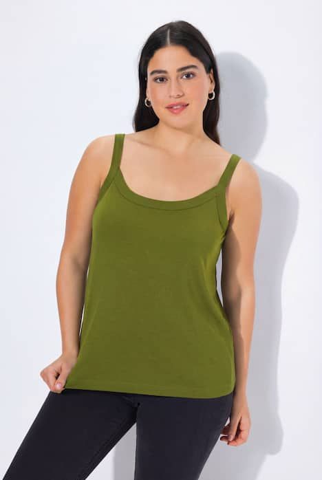 Débardeur à fines bretelles et décolleté rond, en modal mélangé