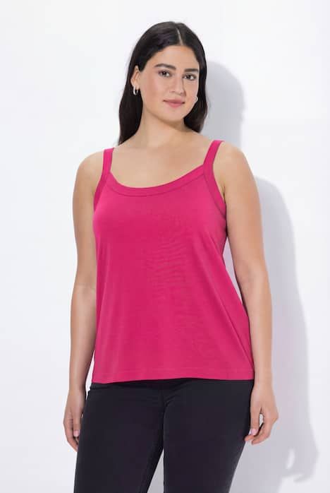 Débardeur à fines bretelles et décolleté rond, en modal mélangé