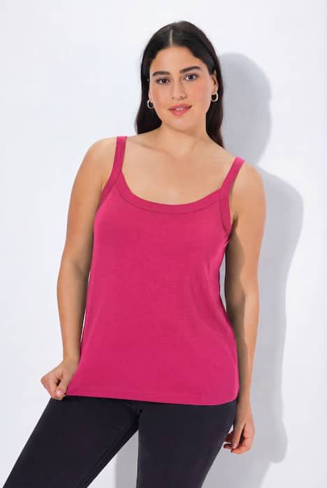 Débardeur à fines bretelles et décolleté rond, en modal mélangé