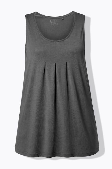 Débardeur en modal à jolis plis creux. Coupe évasée, encolure ronde et larges bretelles