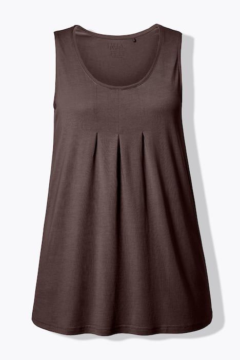 Débardeur en modal à jolis plis creux. Coupe évasée, encolure ronde et larges bretelles