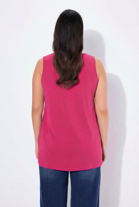 Débardeur en modal à jolis plis creux. Coupe évasée, encolure ronde et larges bretelles