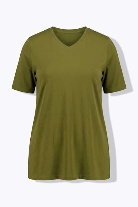 T-shirts en coton bio. Col en V et manches courtes. Lot de 2