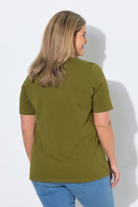 T-shirts en coton bio. Col en V et manches courtes. Lot de 2