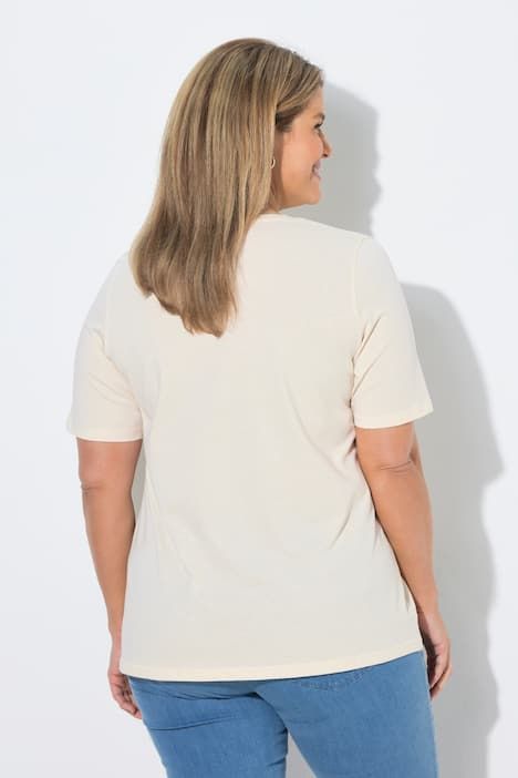 T-shirts en coton bio. Col en V et manches courtes. Lot de 2