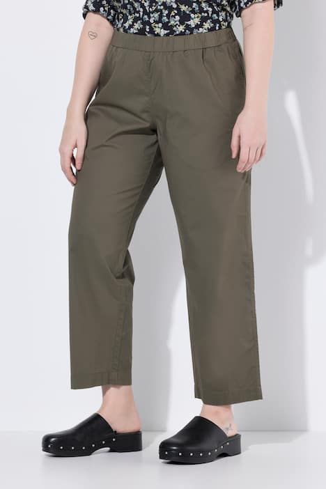 Pantalon chino Ruby 7/8 - taille élastique, jambe droite et large