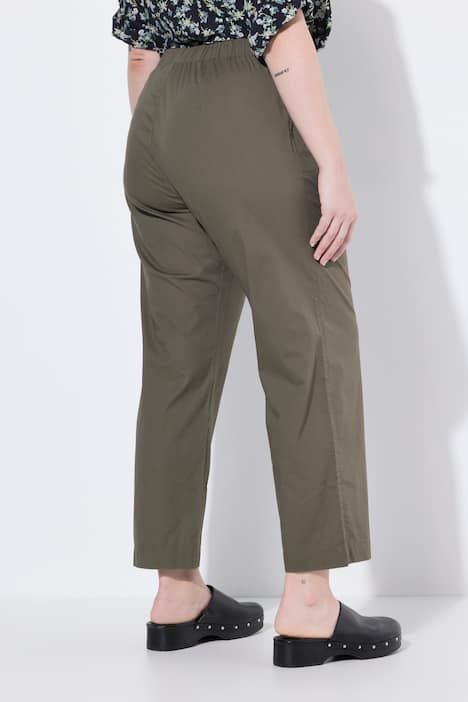 Pantalon chino Ruby 7/8 - taille élastique, jambe droite et large