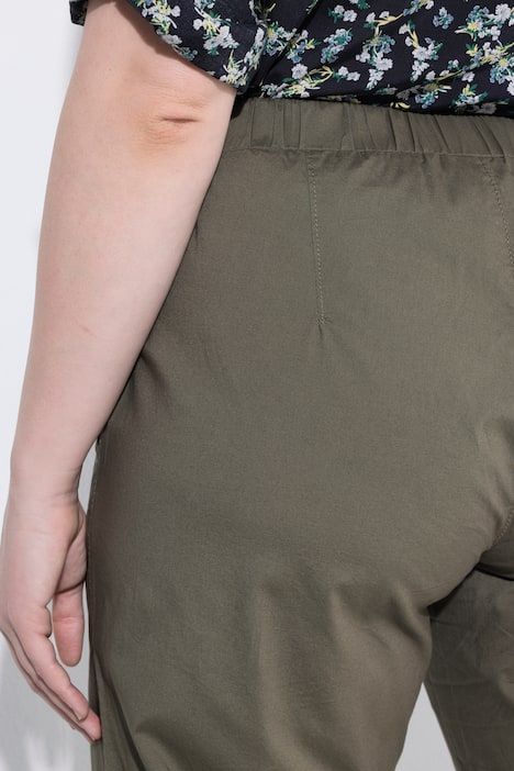 Pantalon chino Ruby 7/8 - taille élastique, jambe droite et large