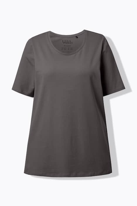 T-shirt en coton bio. Col rond et manches courtes. Coupe évasée