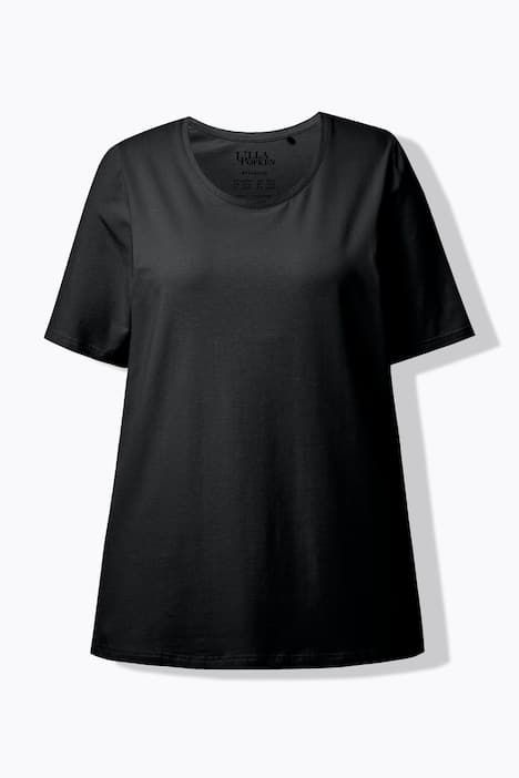 T-shirt en coton bio. Col rond et manches courtes. Coupe évasée