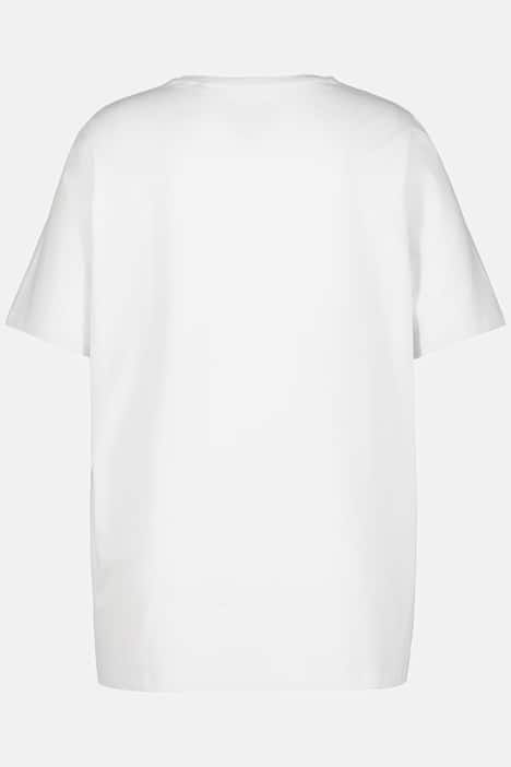 T-shirt en coton bio. Col rond et manches courtes. Coupe évasée