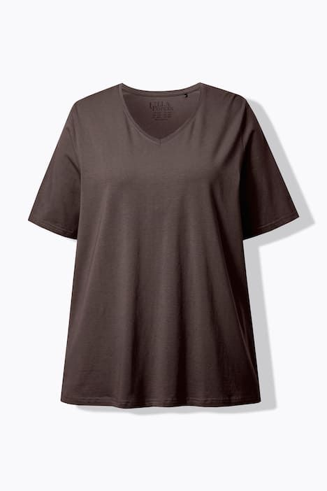 T-shirt à coupe évasée. Décolleté en V et manches courtes