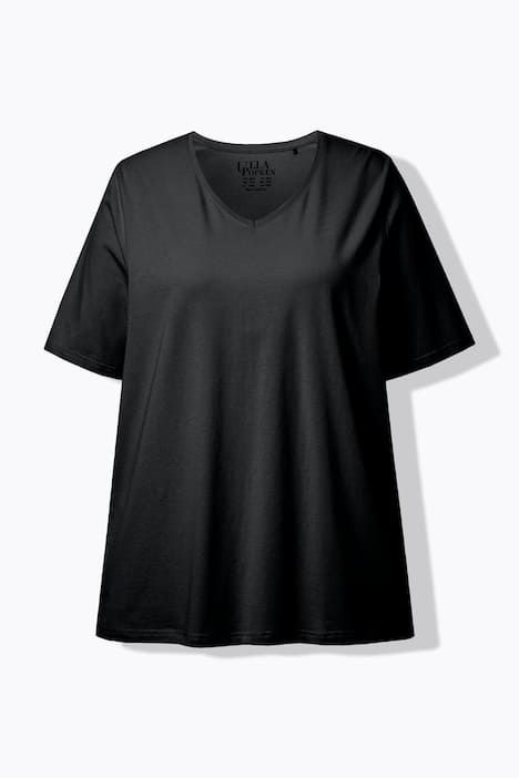 T-shirt à coupe évasée. Décolleté en V et manches courtes