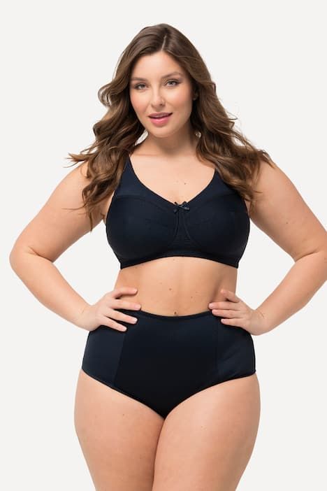 Culotte gainante, taille haute, empiècement jacquard