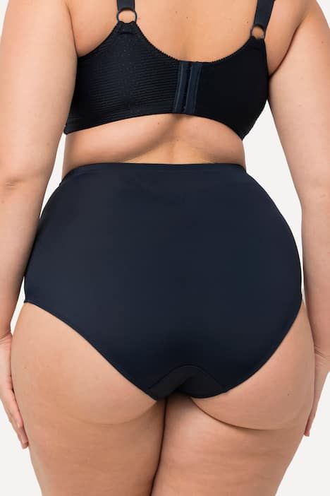 Culotte gainante, taille haute, empiècement jacquard