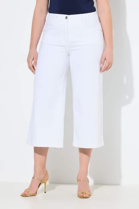 Jupe-culotte en jean. Coupe Marlene à jambe large et longueur au mollet