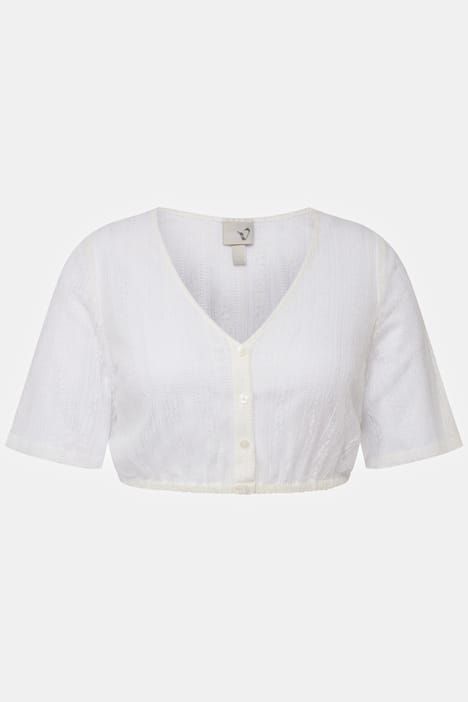 Chemisier traditionnel Dirndl, dentelle, col V, manches courtes