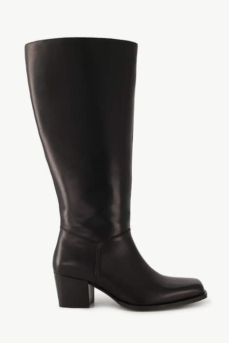 Bottes en cuir tige XL, empiècement élastique - largeur H