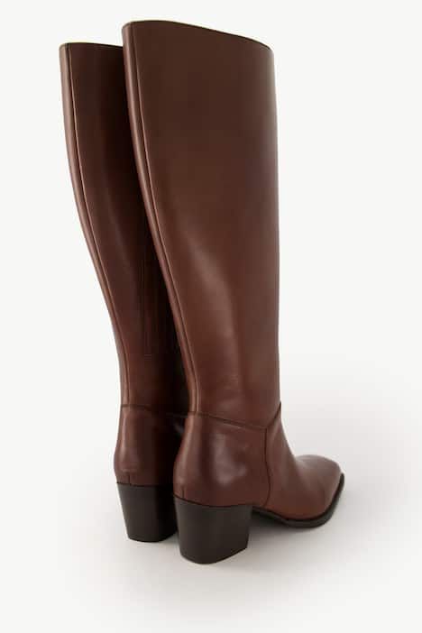 Bottes en cuir tige XL, empiècement élastique - largeur H