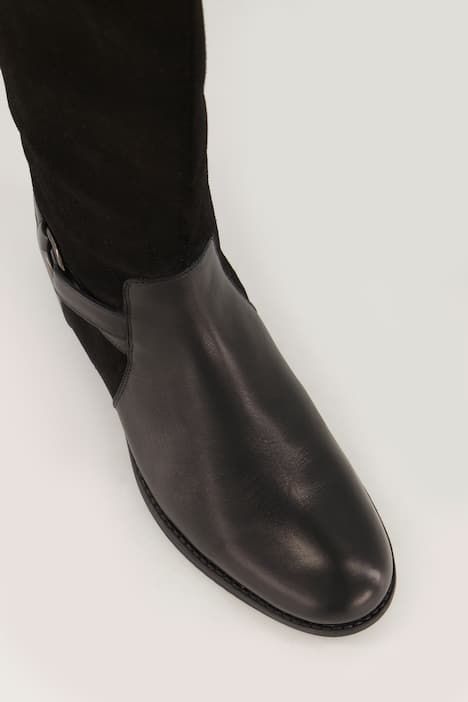 Bottes en cuir tige XL, mélange de cuirs - largeur H