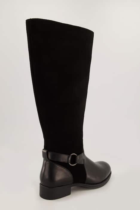Bottes en cuir tige XL, mélange de cuirs - largeur H