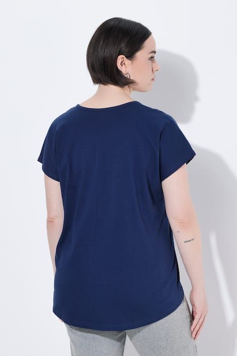 T-shirt oversize à imprimé animal métallisé, col rond et manches courtes