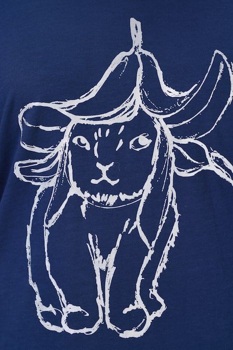 T-shirt oversize à imprimé animal métallisé, col rond et manches courtes