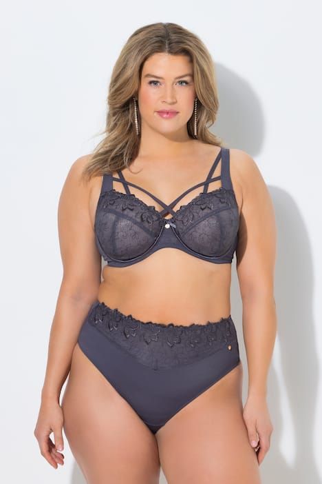 Soutien-gorge à armatures TruYou, dentelle transparente et rubans fantaisie - bonnet C-F