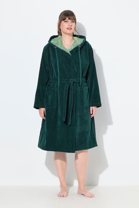 Peignoir réversible en tissu éponge, avec poches