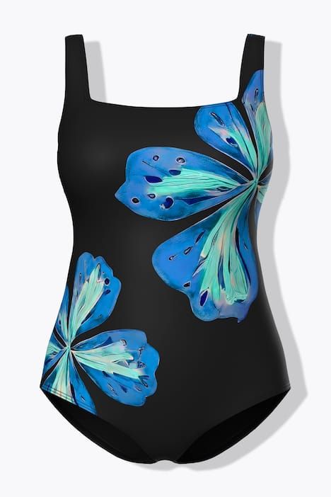 Maillot de bain, motif fleurs, bonnets souples, matière recyclée