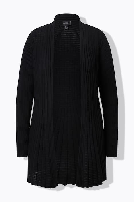 Cardigan plissé. Col châle et manches longues. Coupe évasée