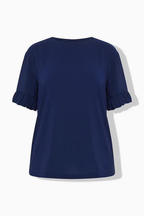T-shirt oversize, mélange de matières, décolleté rond et manches courtes