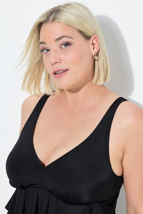 Tankini à volants, bonnets souples, matière recyclée