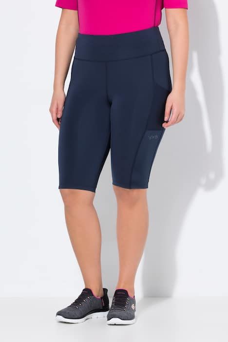 Legging court en matière recyclée, taille élastique et poche en mesh