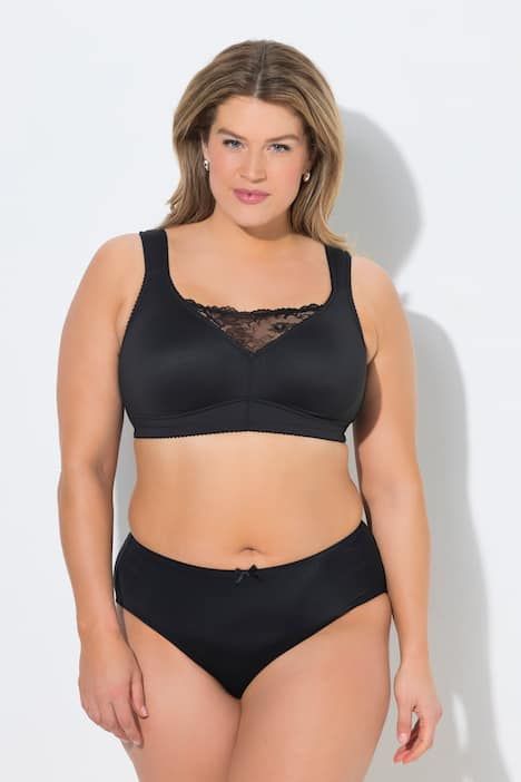 Bralette sans armatures, microfibre et entelle - bonnet B-F
