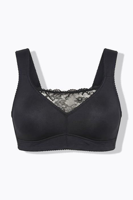 Bralette sans armatures, microfibre et entelle - bonnet B-F